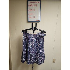 Valerie Stevens Lined Skirt Side Zip & Tie Purple Women's Size 12P